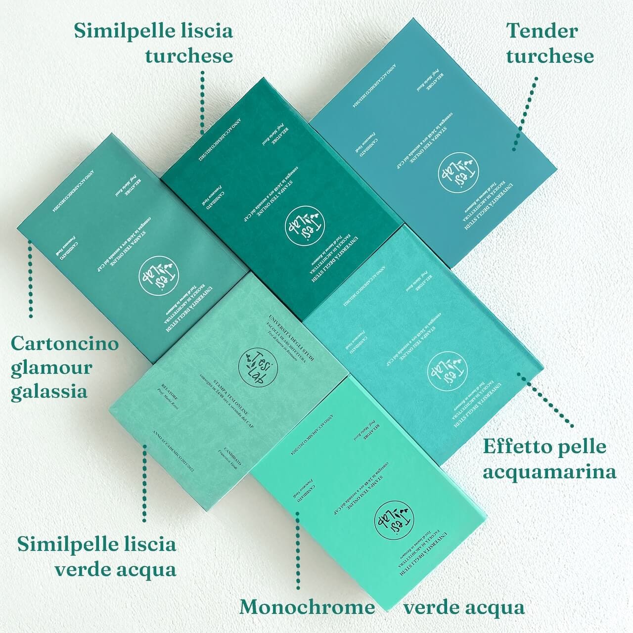 Copertina verde-acqua-turchese