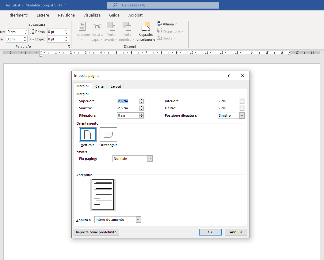 Margini della tesi: come essere pronti per stampare online