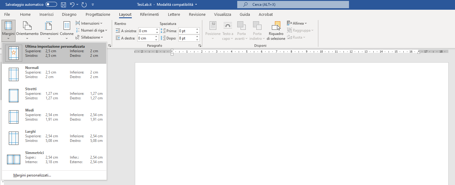 Margini della tesi: come essere pronti per stampare online