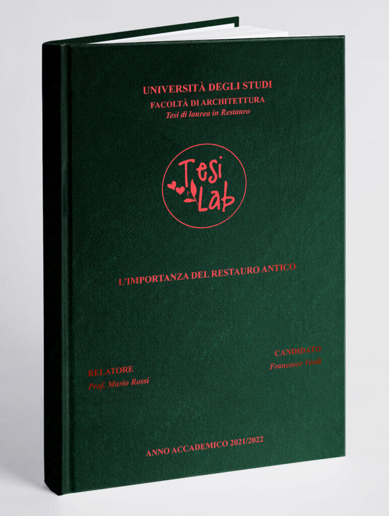 Copertina tesi Similpelle Liscia Verde