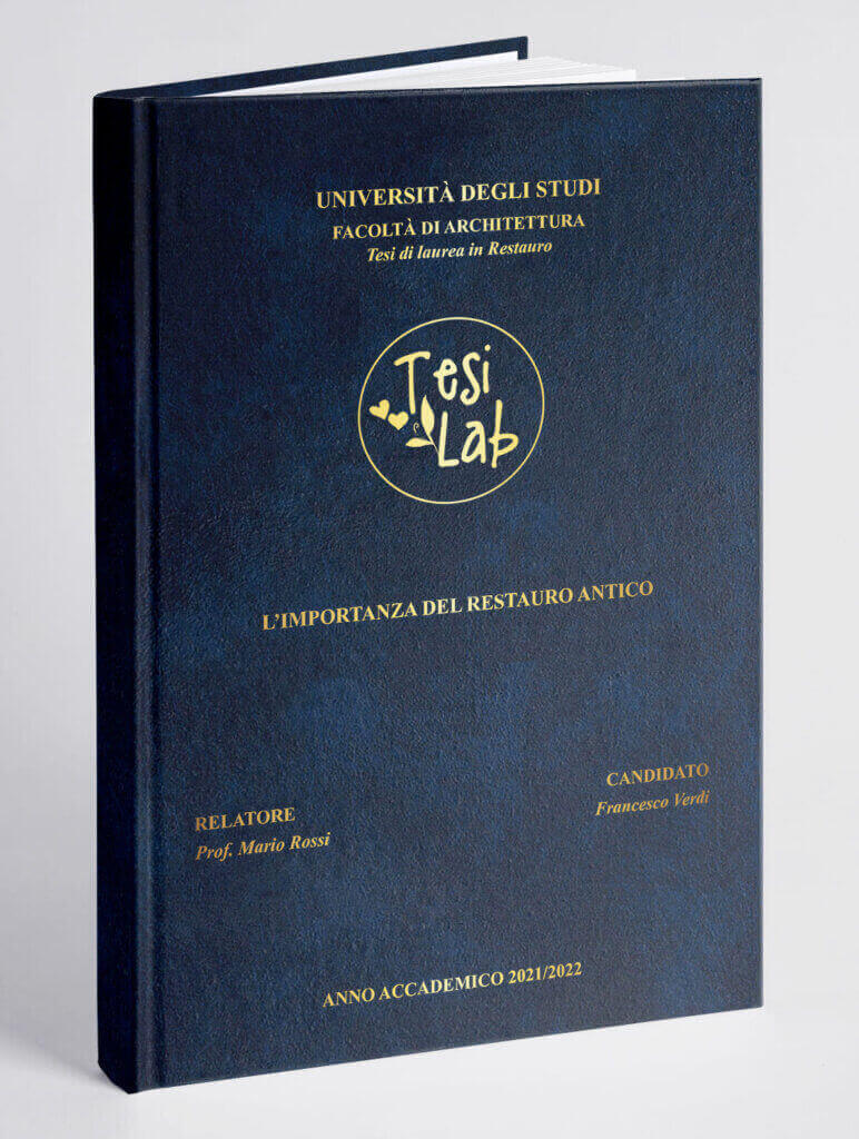 Copertina tesi Similpelle Marmorizzata Blu Scuro