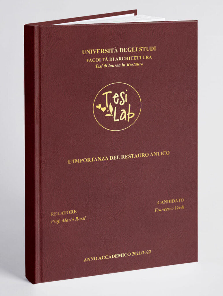 Copertina tesi effetto-pelle-bordeaux