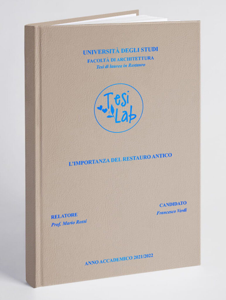 Copertina tesi effetto pelle grigio