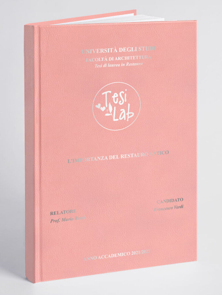 Copertina tesi effetto pelle rosa