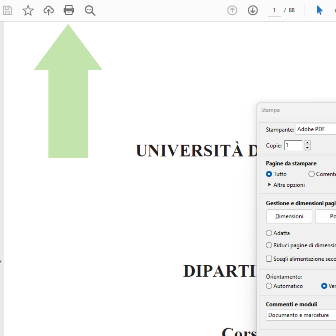 Ruota pagine orizzontali tabella PDF tesilab