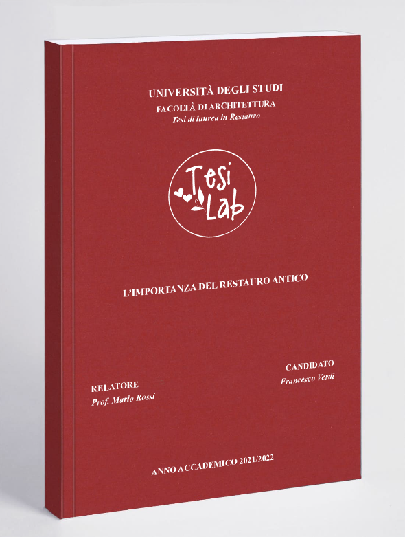 copertina rosso ciliegia morbida crush ecosostenibile stampa tesi