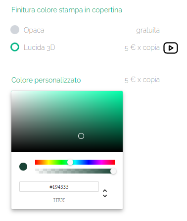 colore personalizzato stampa tesi copertina