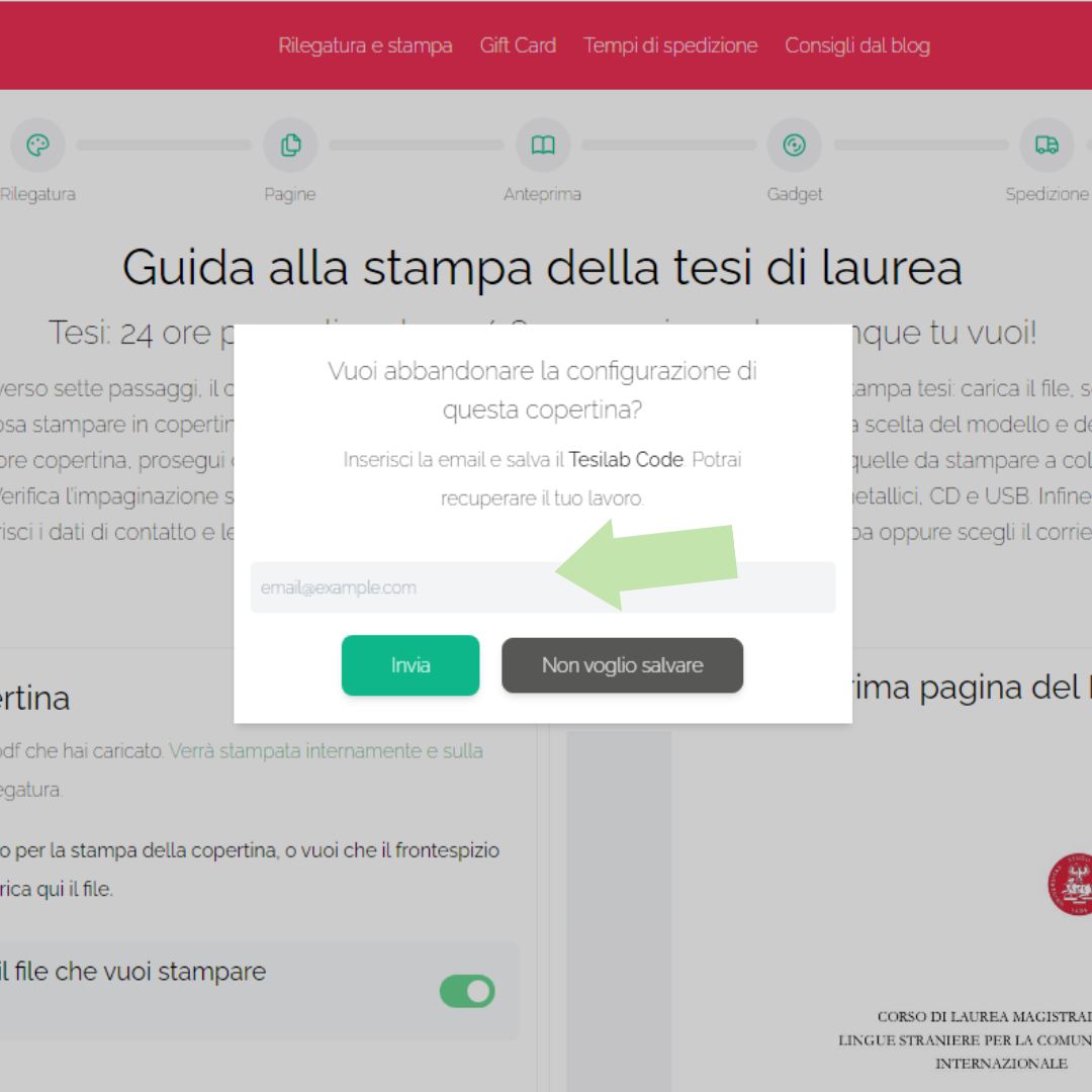 tesilab code come salvare dove si trova
